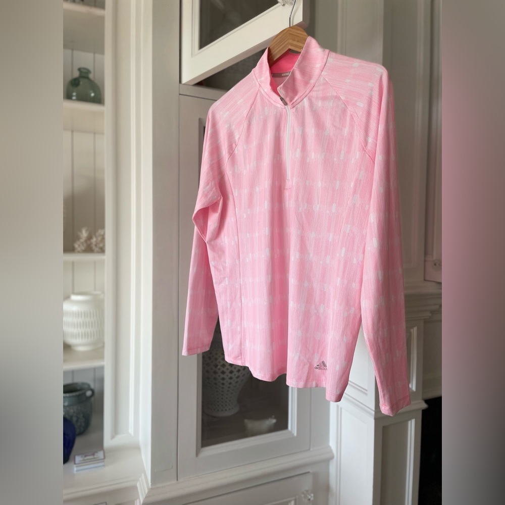 NEW ADIDAS Golf Women’s Athletic Pink Quarter Zip Size XL - Picture 3 of 5